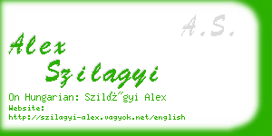 alex szilagyi business card